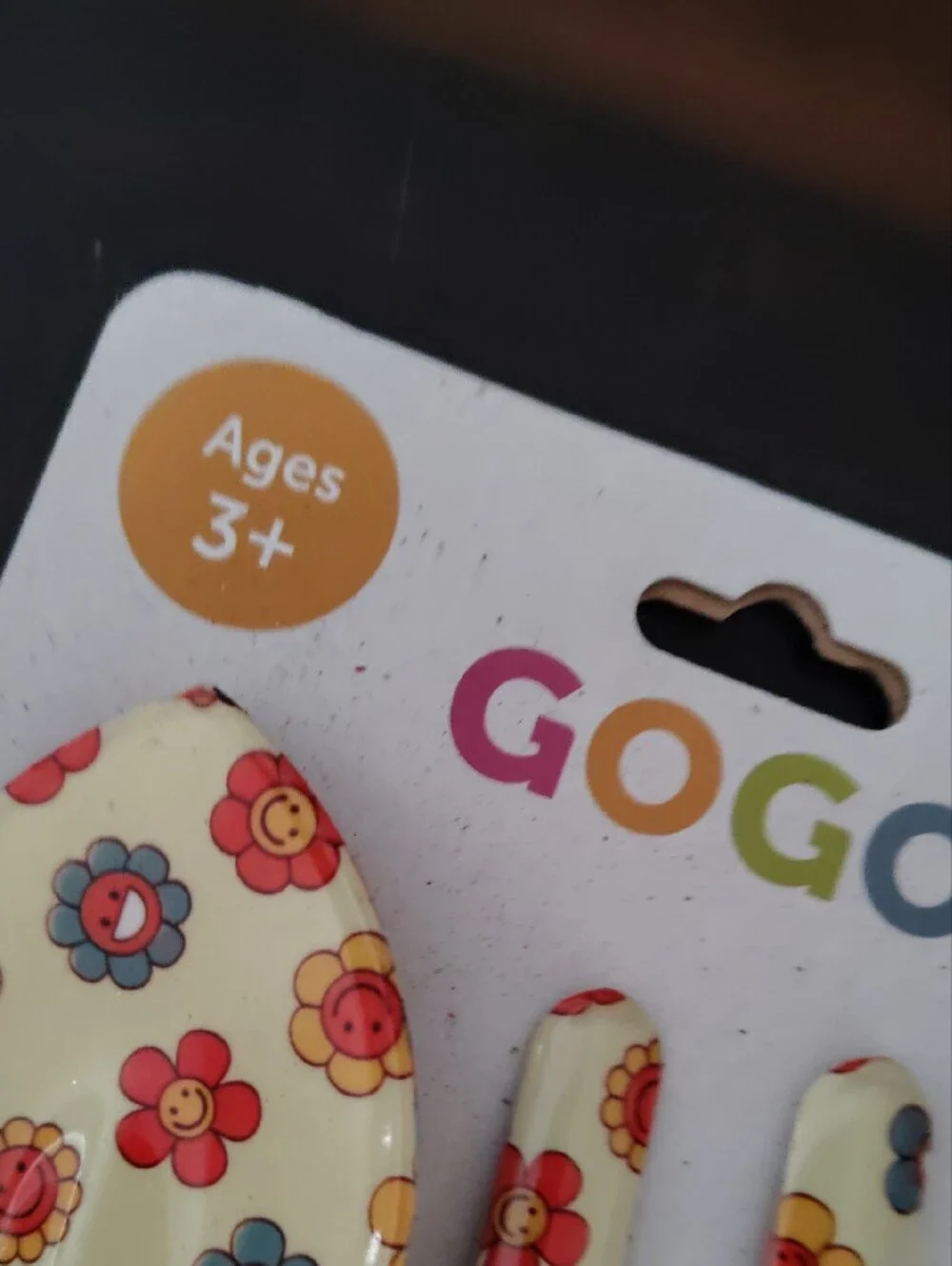 GOGO Kids Garden Tool Set - Cream with Red, Yellow & Blue Flowers